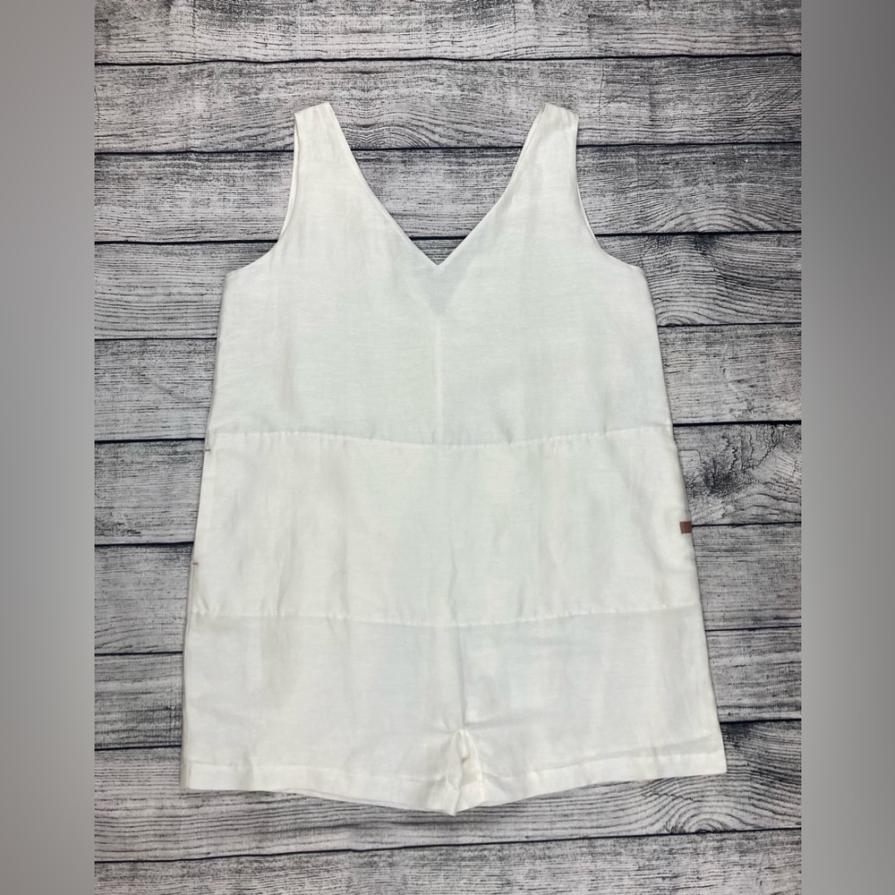 NEW Lunya Resort Linen Silk Romper White Loungewear Sleepwear Size S - Picture 4 of 7